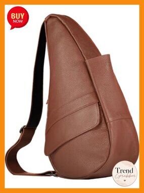 Full-Grain Leather Crossbody Sling Bag Ergonomic Teardrop Design